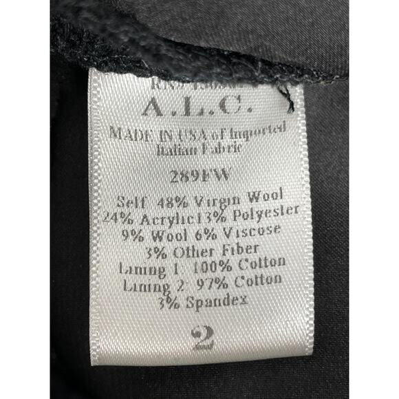 A.L.C.  Virgin Wool Blend Black White Speckled Bootcut Trousers Pants 2 - Picture 6 of 6